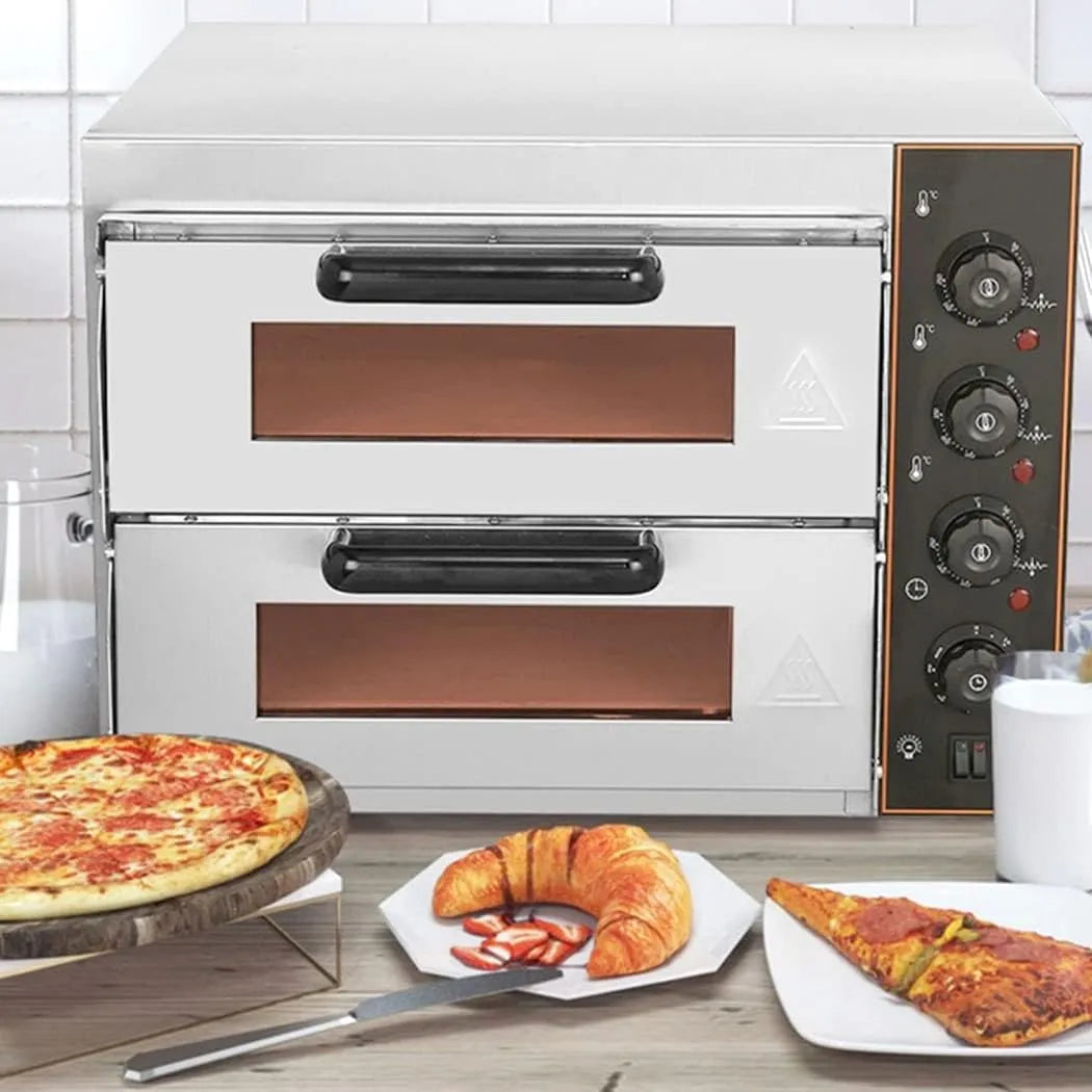 Inbouwoven, 3000 W, 14 '' Commerciële Pizza Oven Aanrecht, Restaurant Pizza Pretzels Gebakken