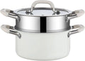 Voedselstomer, 24 cm, voorraadpot met stoomboot, kookpot, kookgerei voor gas, inductiekookplaten, elektrisch keramiek