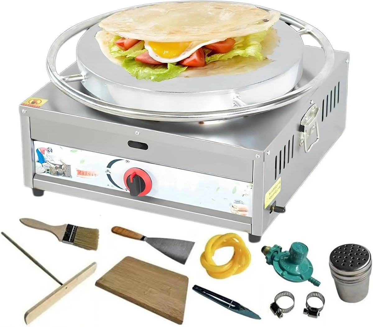 Commerciële pannenkoekenpan met 1 cm, 40 cm, 45 cm, 50 cm en RVS