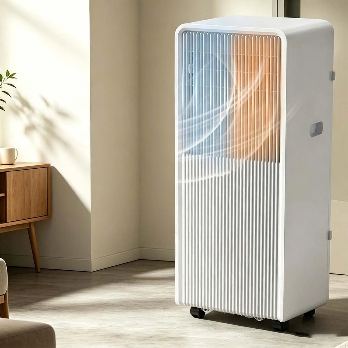 Mobiele airconditioner en Ventilator, 4-in-1, Stoffilter & 360° Zwenkwielen voor S, Omvormer Mobiele Airconditioner ventilator met Koeling, Verwarming