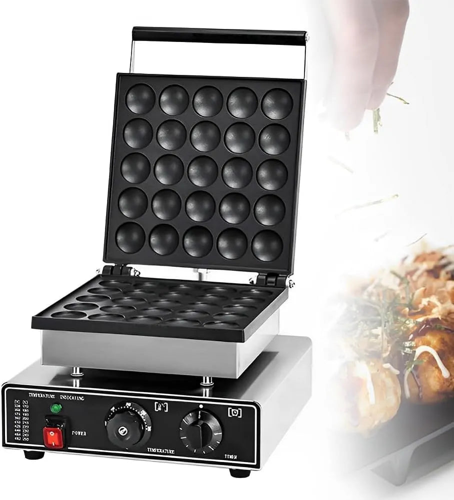 Machine met Octopus Pill-wafelijzer met antiaanbaklaag, bakpanmachine, elektrische Takoyaki-grill met 25 gaten, Fish Ball Grill-machine