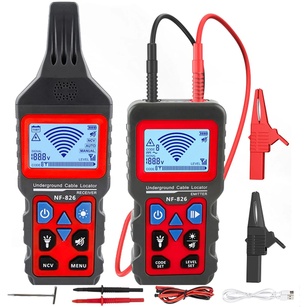 Ondergrondse Pijpleidingsdraad Detector, NF-826, Draad Tracker Detector, Muur en Ondergrondse, Pijpleidingsdraad Detector. Test kortsluitbreker