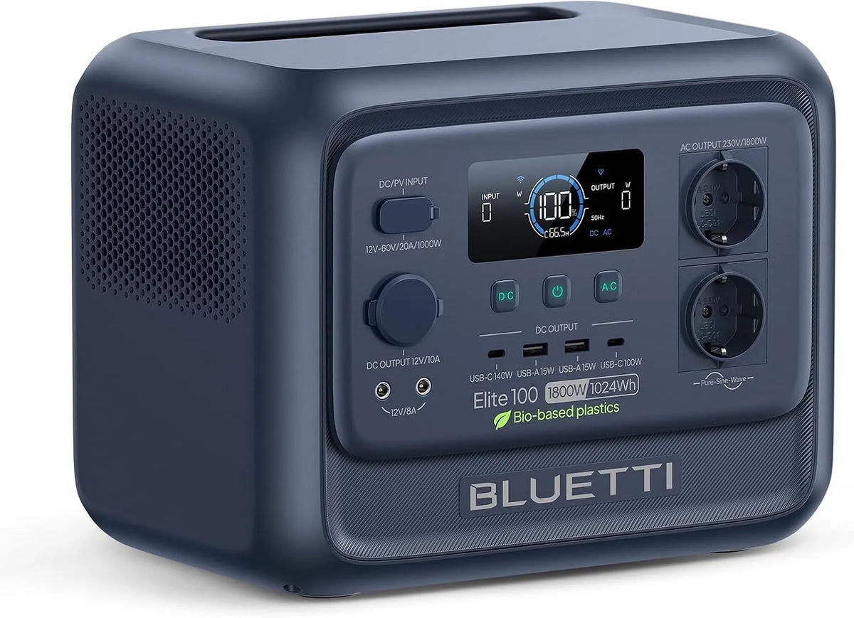 BLUETTI, Draagbaar powerstation, Elite 100, 1024Wh, 1800 W, 70 minuten
