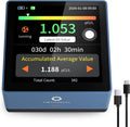 Radonmeter, 3,4 inch aanraakbediening, hoorbare en visuele alarmen, langdurige bewaking, 10 minuten updates, draagbaar oplaadbaar ontwerp, blauw