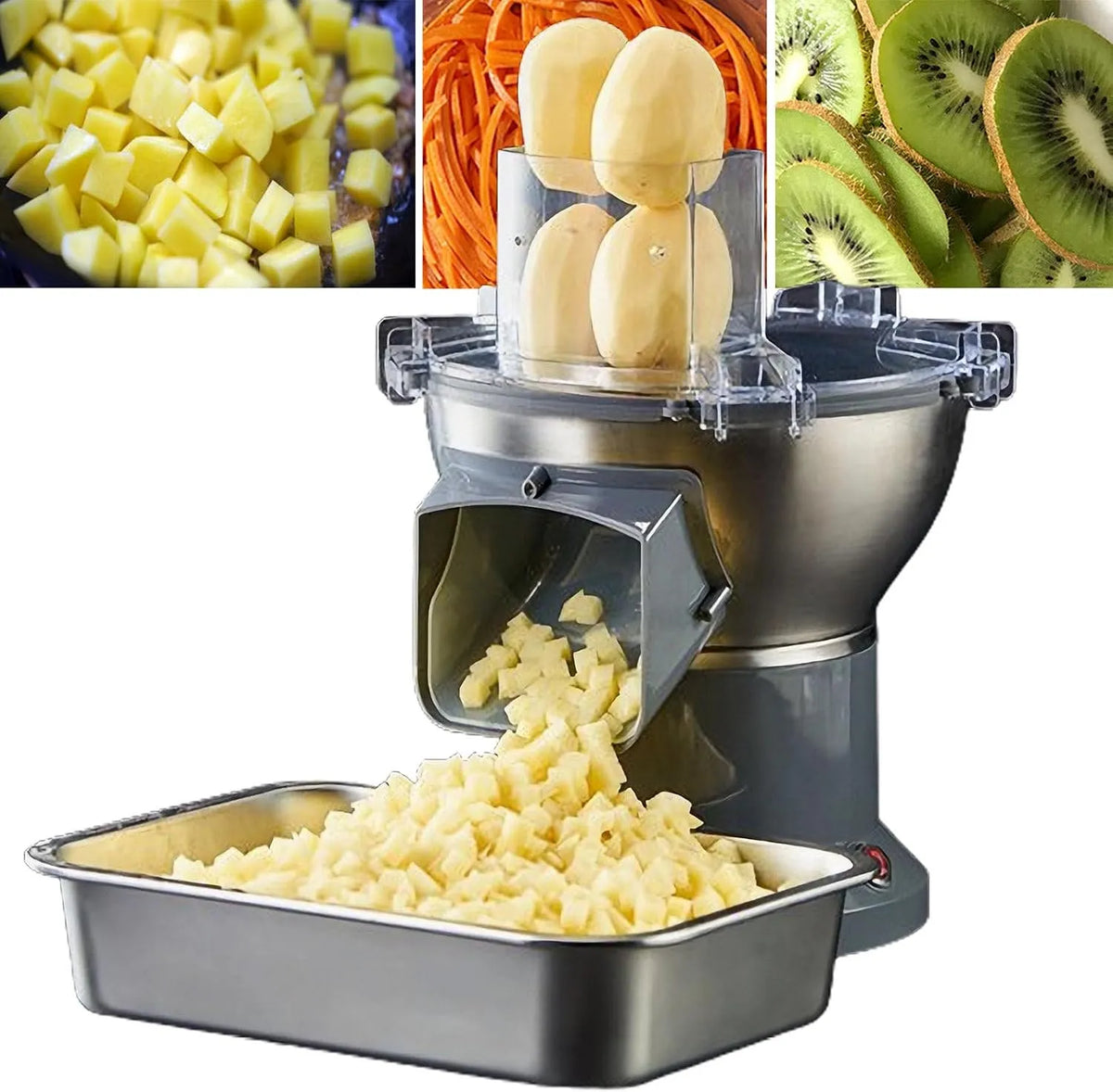 Elektrische veegmachine, Groentesnijder/snijmachine, knoflook, elektrische voedselsnijder., geschikt voor ingrediënten zoals uien, wortelen