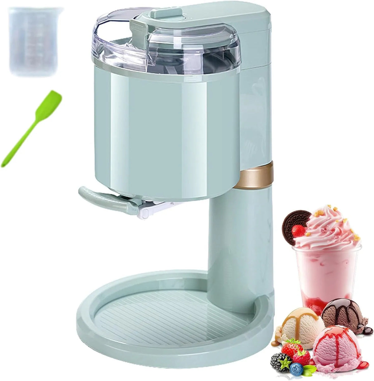 Compacte IJs Machine met 1000ml, 50 x 26 x 38,5 cm, 20 W, 110-220V, 15,1 inch en crème