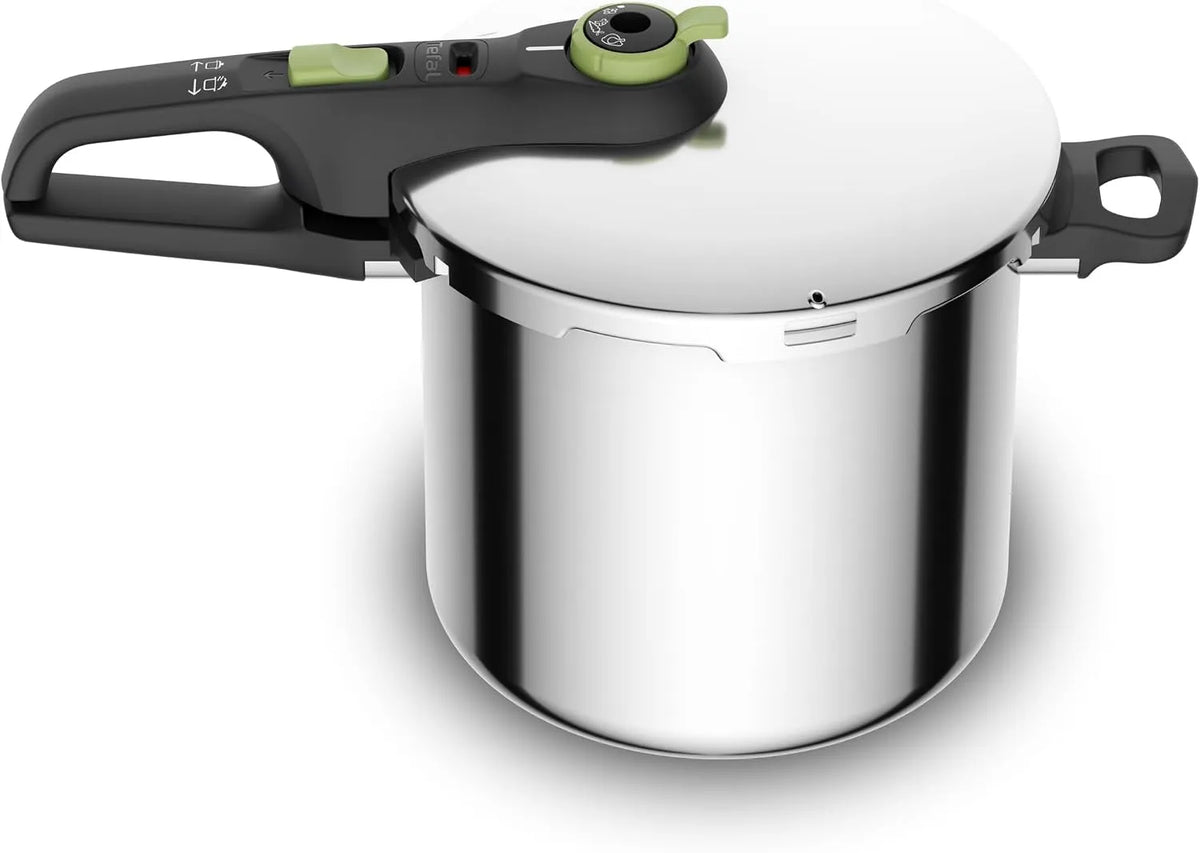 Snelkookpan, Tefal P2584402, zwart/groen P2584402, met mand, 8 liter