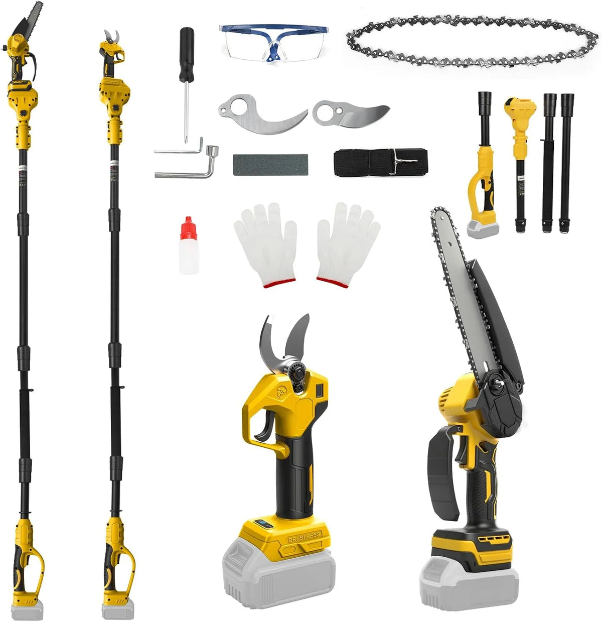 DeWalt Kettingzaag met 8 inch, 20 V, 30 mm, 4-in-1 en handmodel