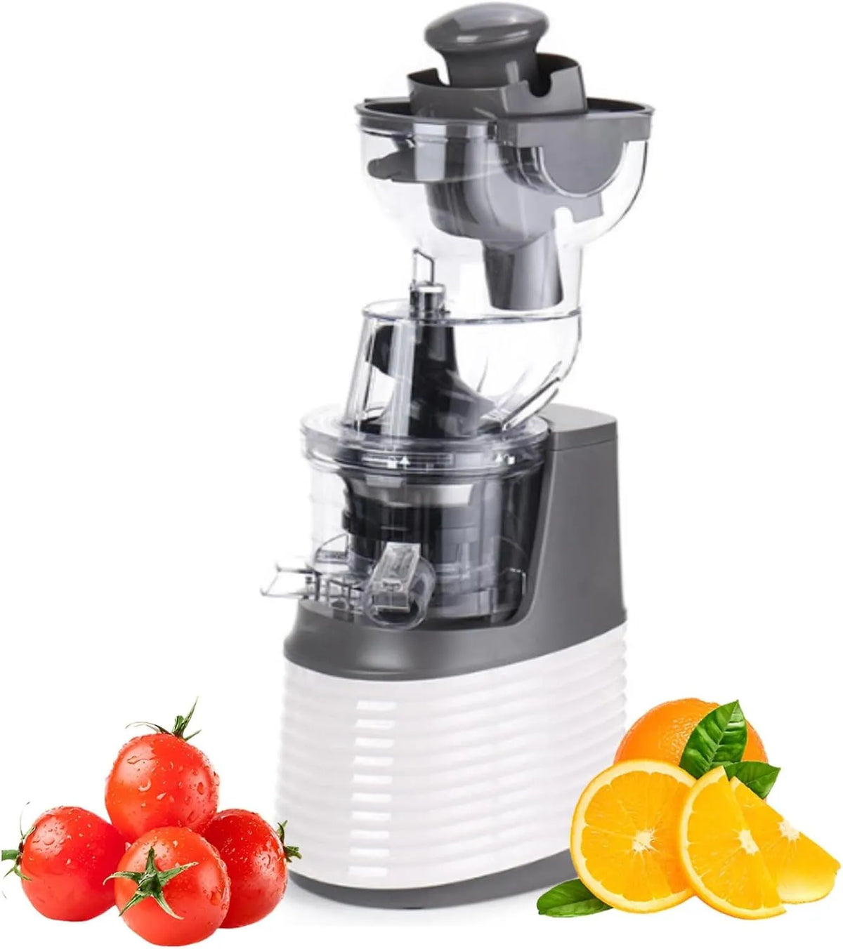 Pers Juicer Machine, 76mm, Gemakkelijk schoon Afneembare Sapbeker, ruimtebesparend ontwerp voor Gezond Sap, Smoothies & Milkshakes